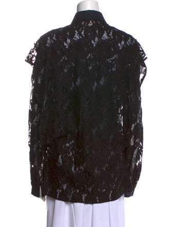Francesco Scognamiglio Lace Pattern Long Sleeve Button-Up Top