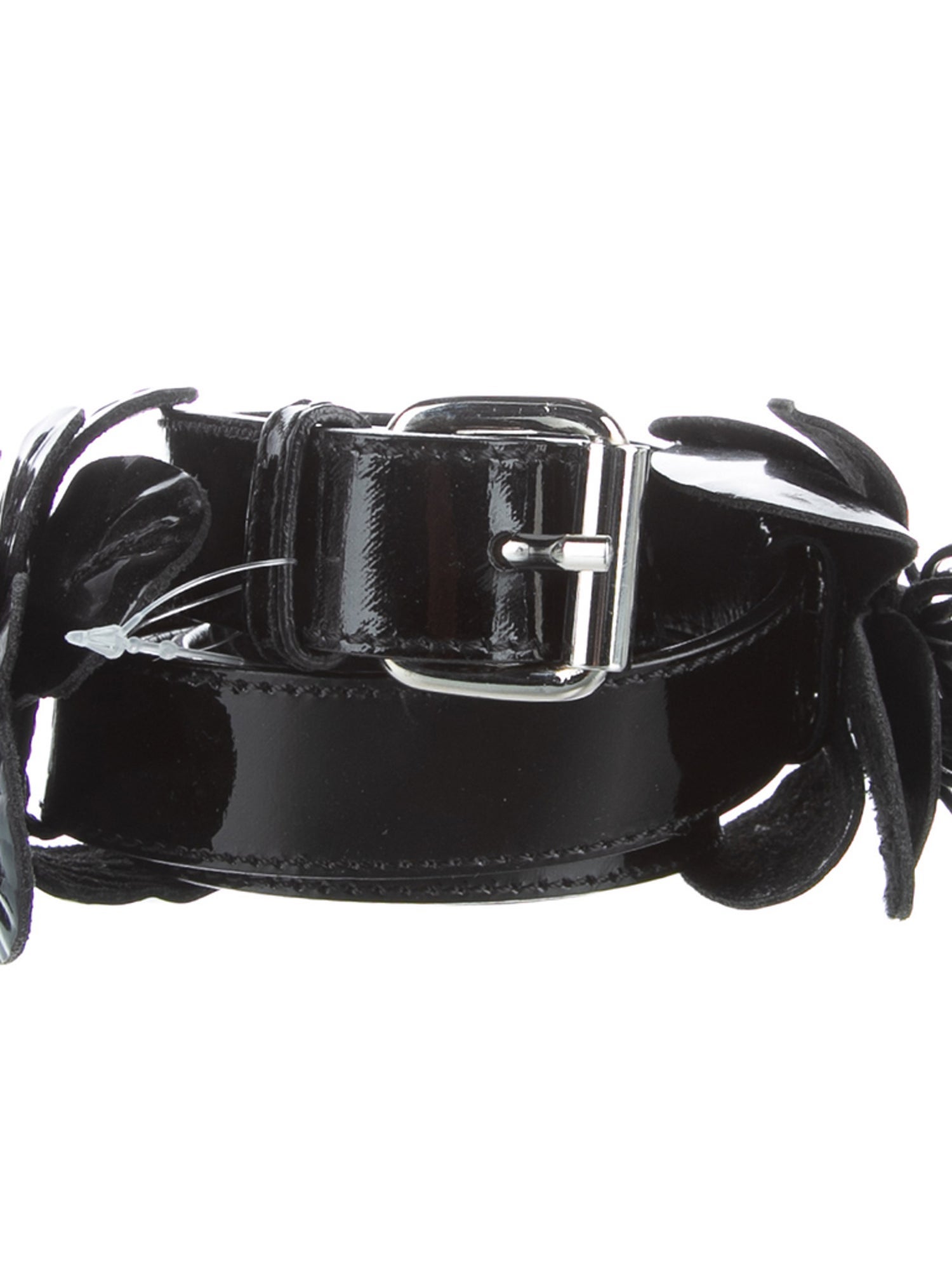 First Genuine Leather Skinny Patent Leather Waist Belt