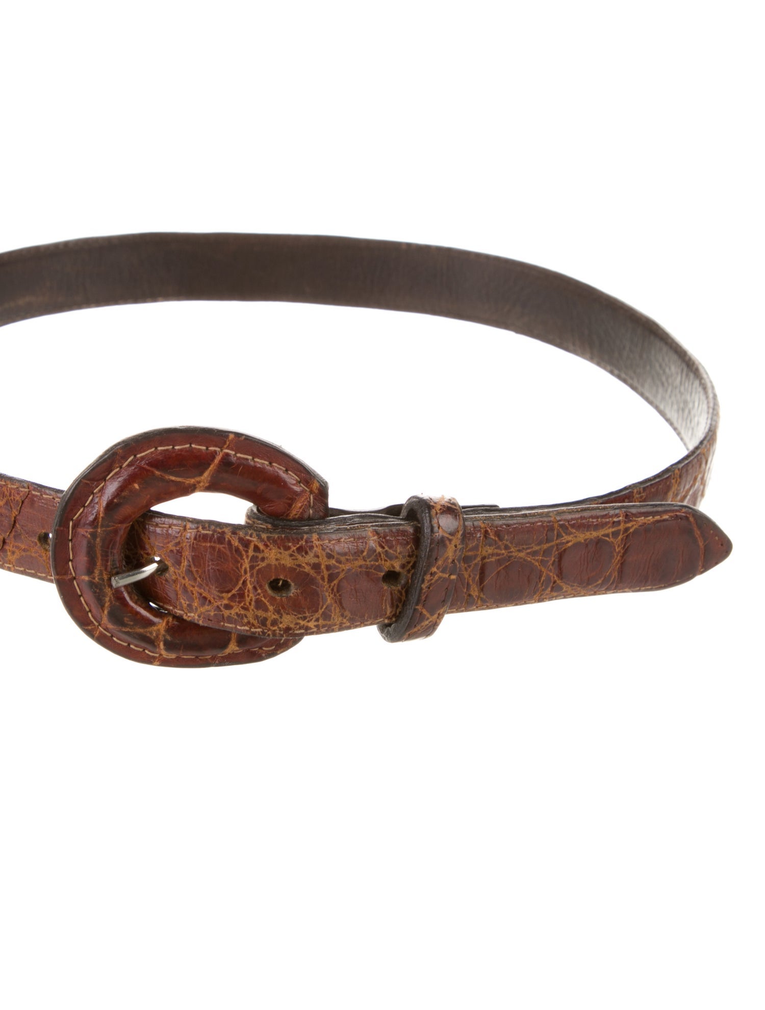 First Genuine Leather Skinny Leather Waist Belt