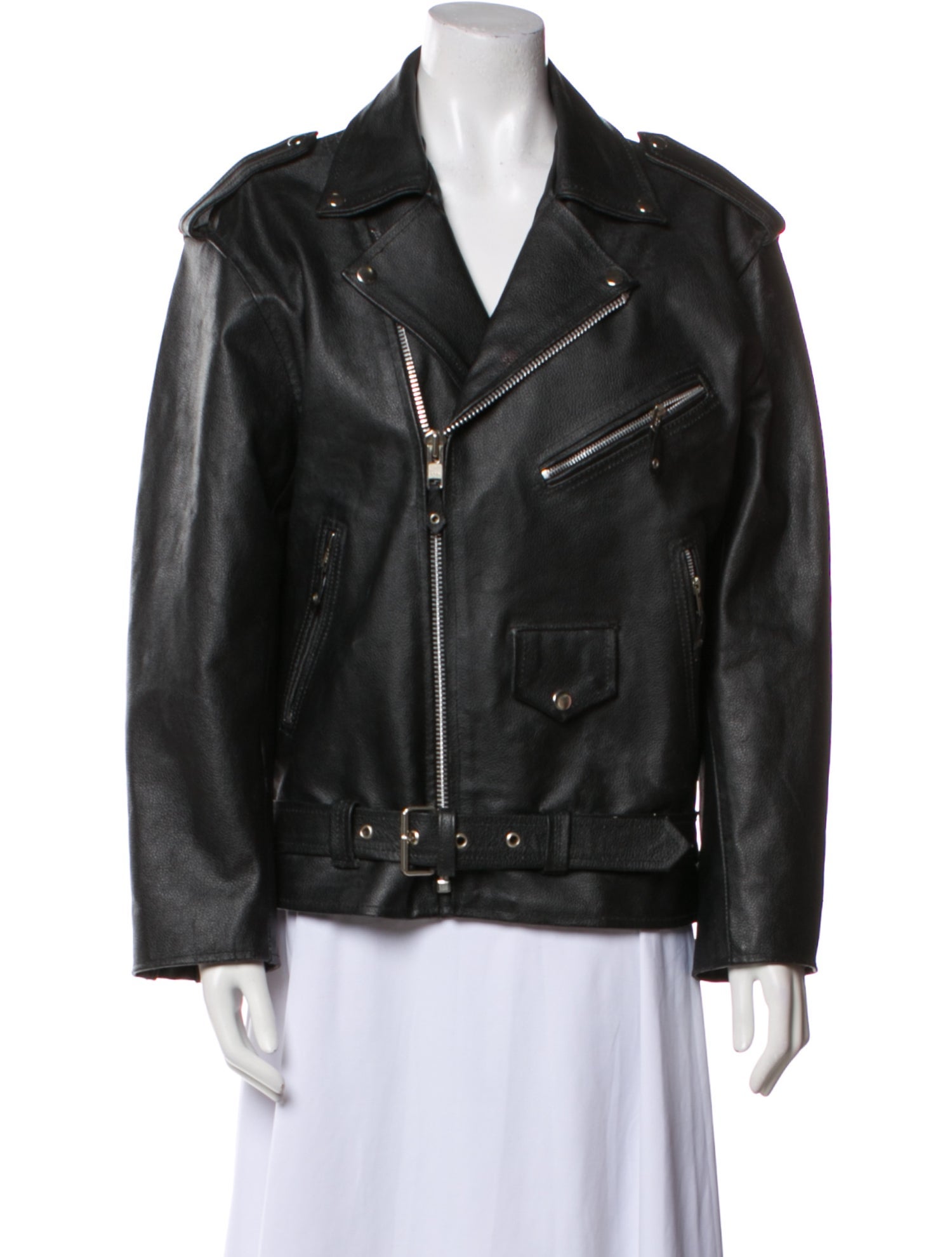 First Genuine Leather Leather Biker Jacket