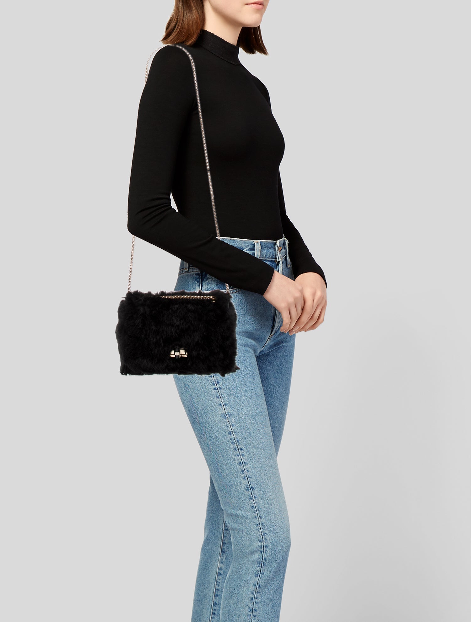 First Genuine Leather Fur Evening Bag