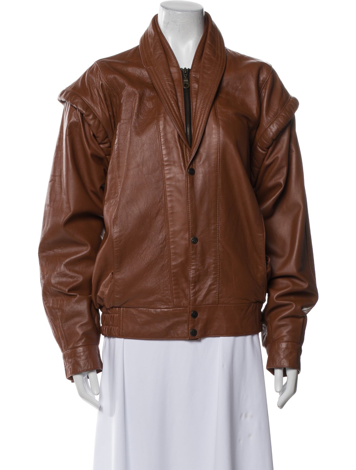 First Genuine Leather Leather Bomber Jacket