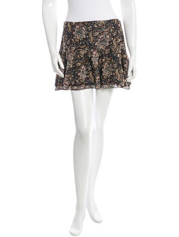 Figue Silk Paisley Print Skirt