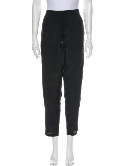 Figue Silk Straight Leg Pants Black