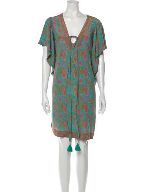 Figue Silk Mini Dress Green
