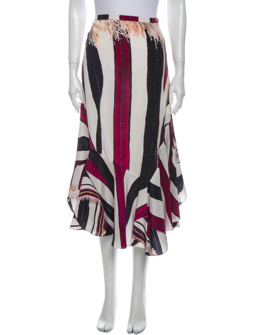 Figue Silk Midi Length Skirt White