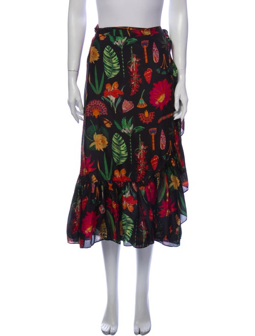 Figue Silk Midi Length Skirt Black