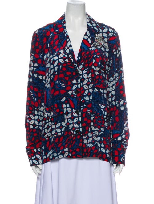 Figue Silk Printed Blouse Blue