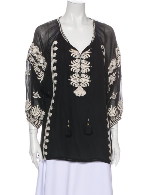 Figue Silk Printed Tunic Black
