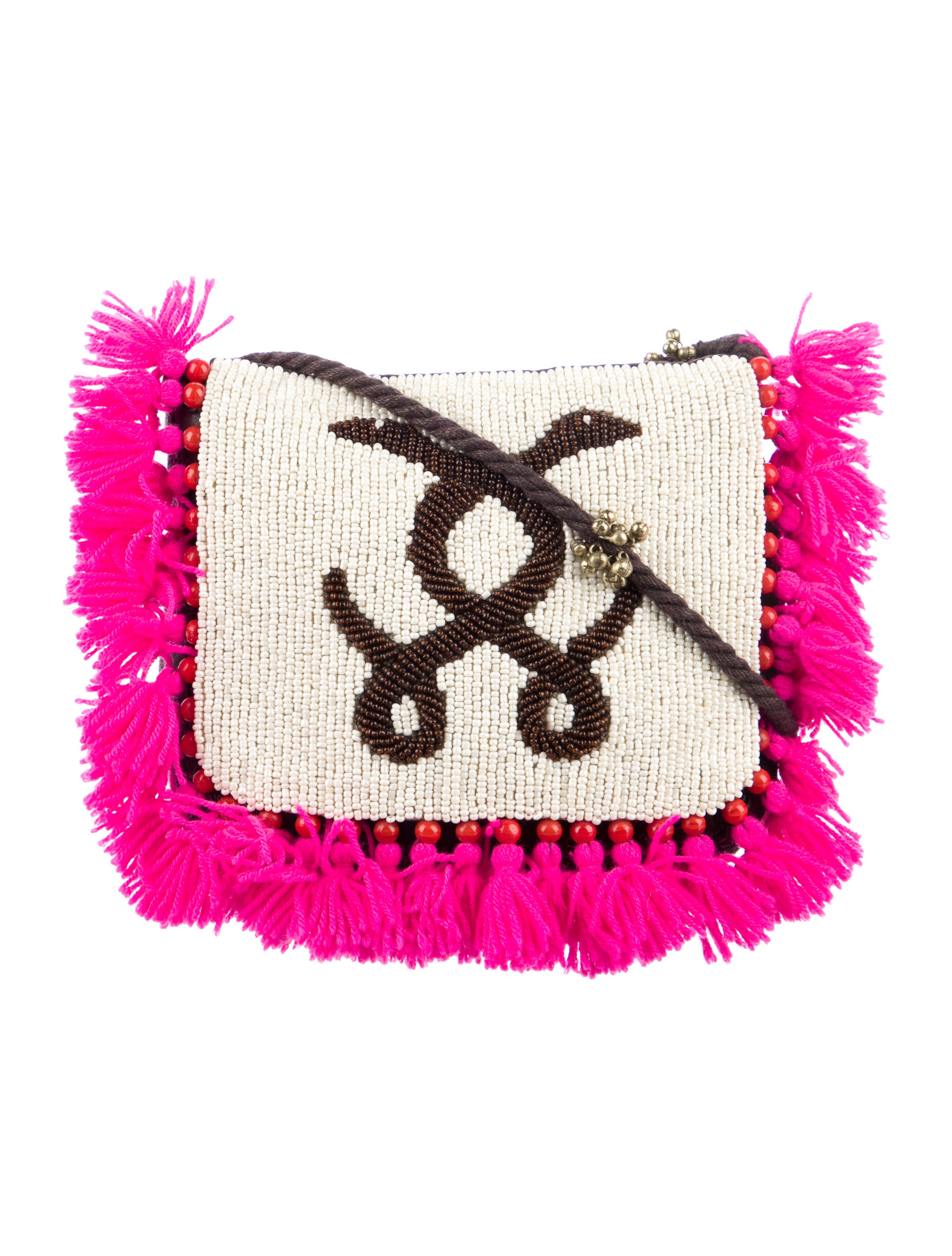 Figue Leather Beaded Crossbody Bag Brown Crossbody Bags, Handbags