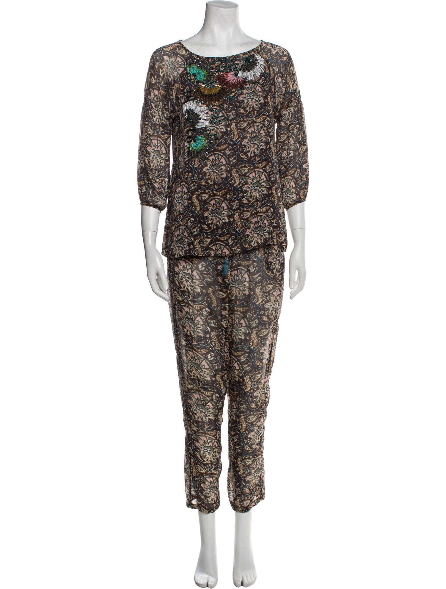 Figue Silk Floral Print Pant Set