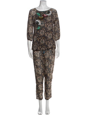 Figue Suits and Sets Silk Floral Print Pant Set XXS