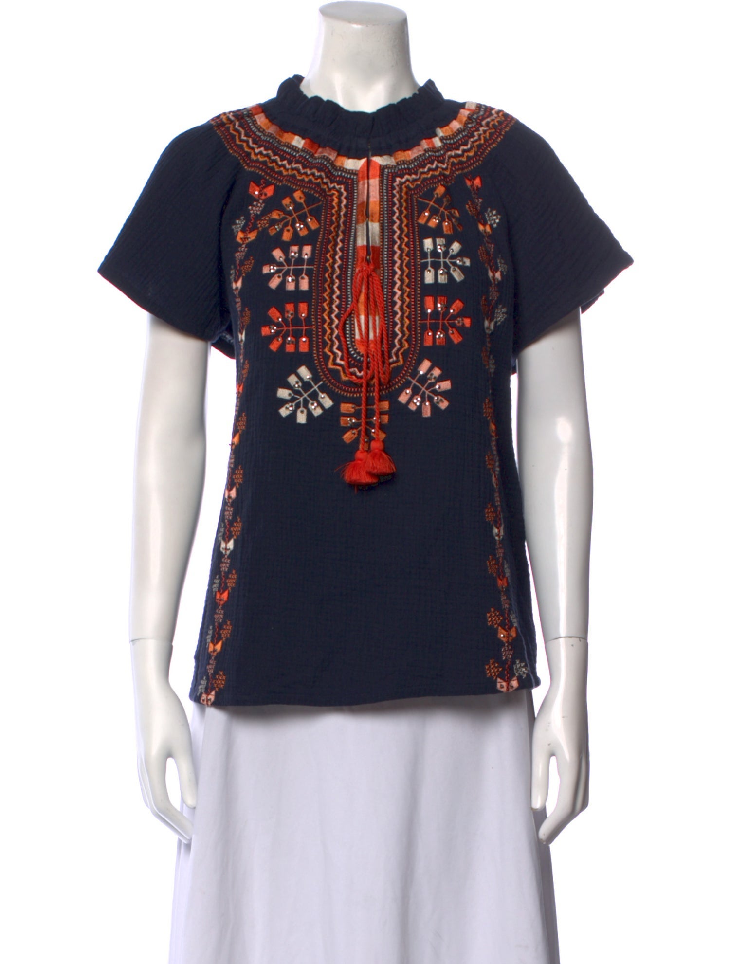 Figue Printed Mock Neck Blouse