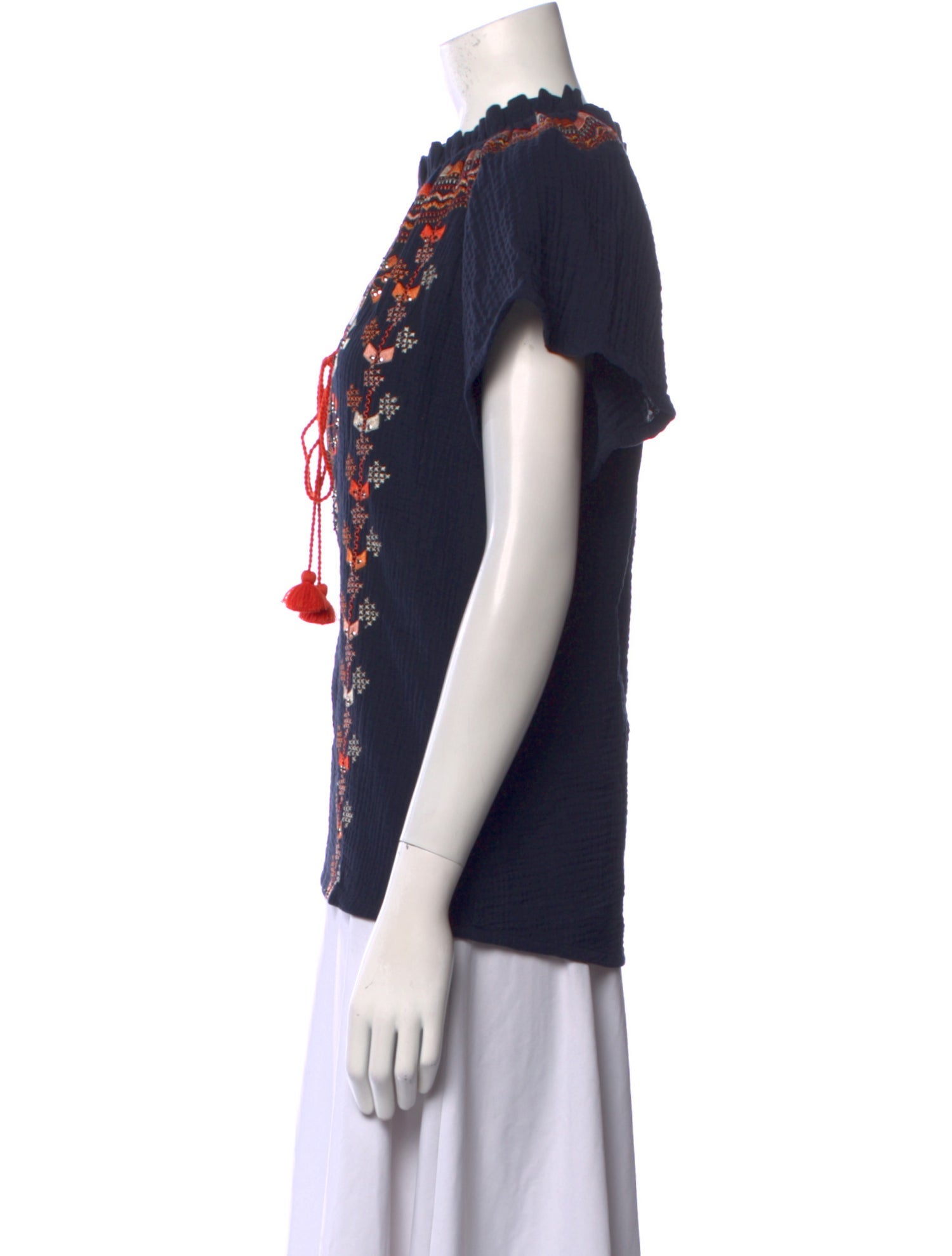 Figue Printed Mock Neck Blouse