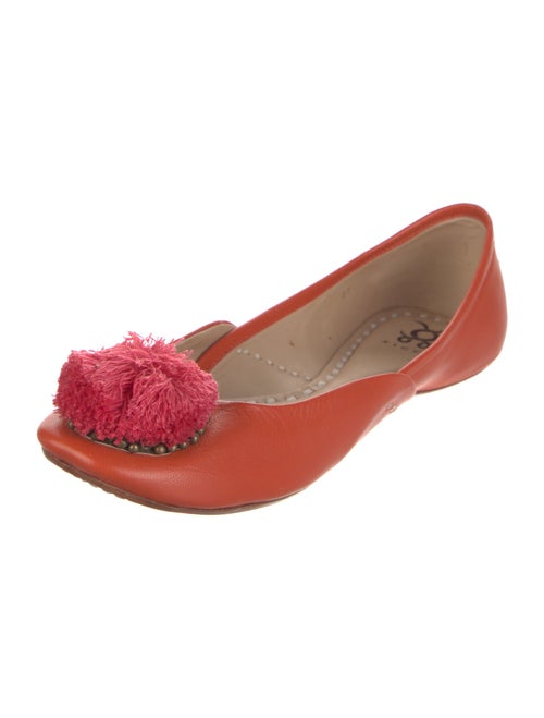 Figue Leather Pom-Pom Embellishments Ballet Flats