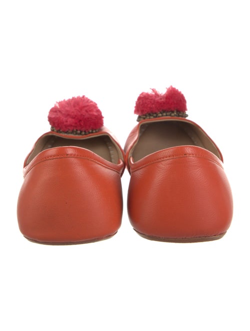 Figue Leather Pom-Pom Embellishments Ballet Flats