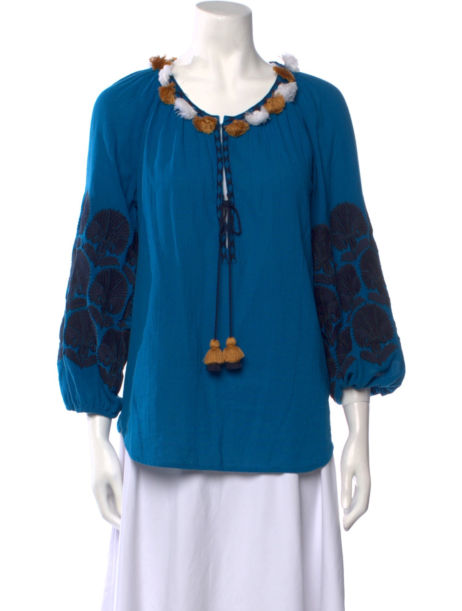 Figue Floral Print Scoop Neck Blouse