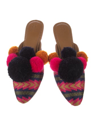 Figue Printed Embroidered Accent Mules