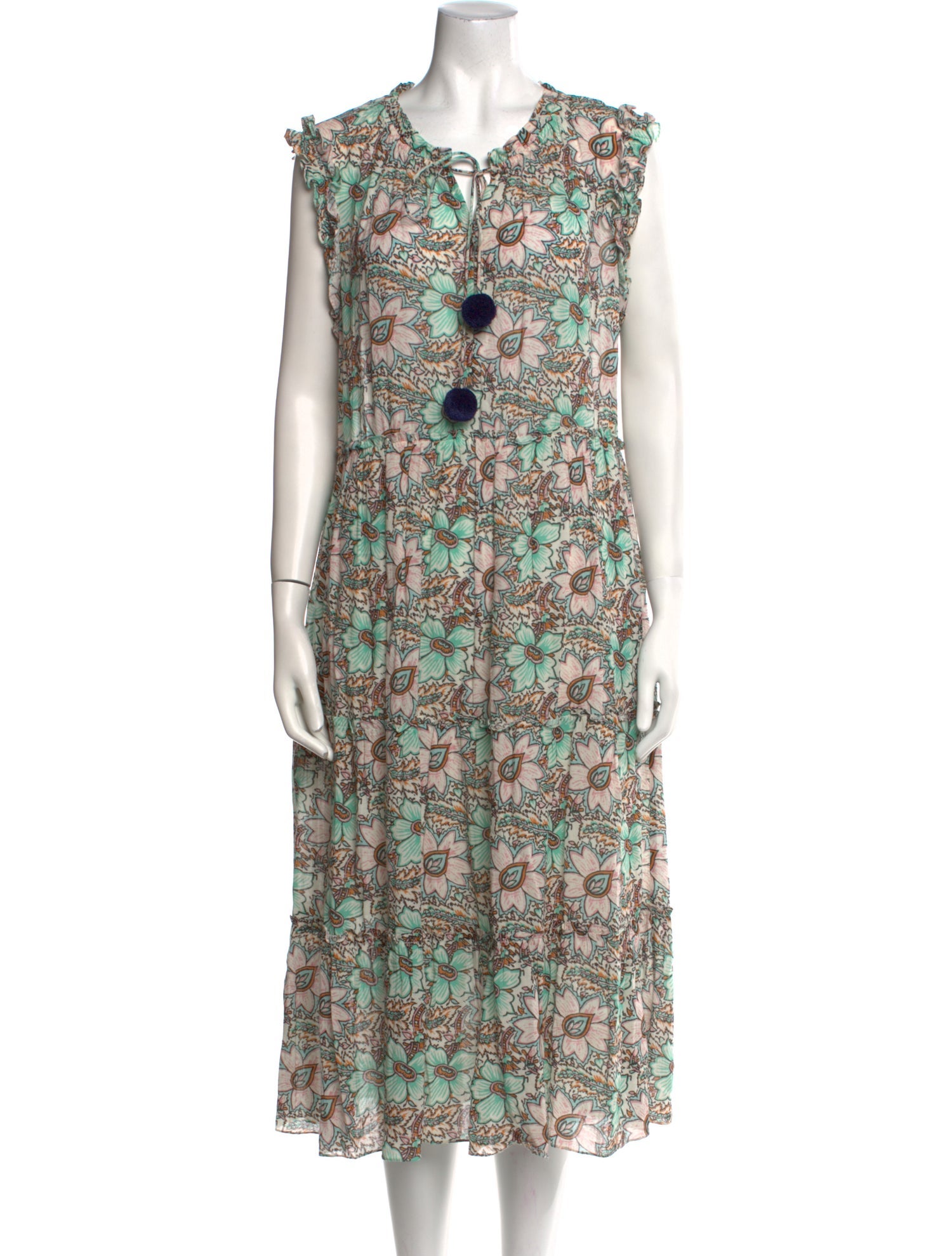 Figue Floral Print Midi Length Dress