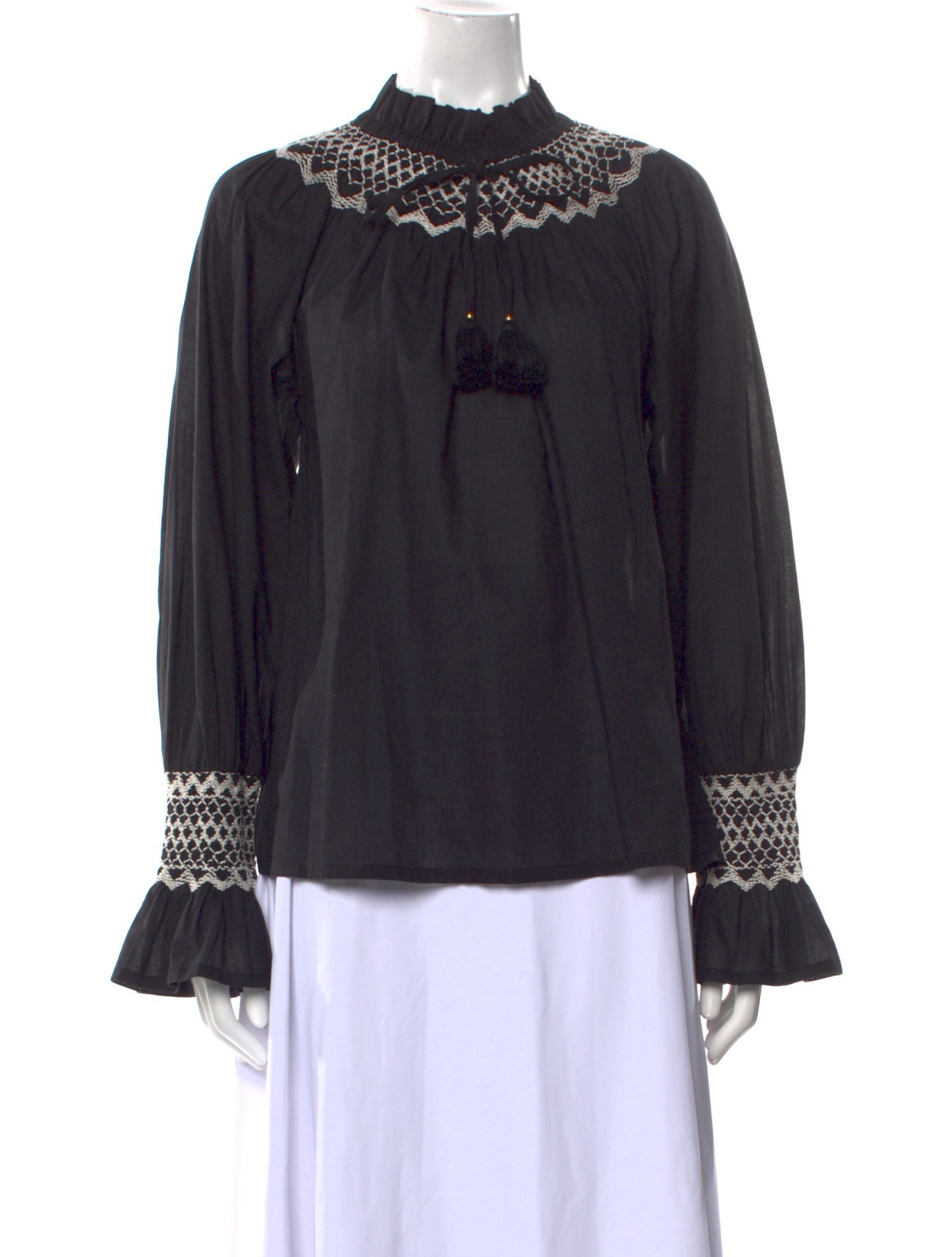 Figue Mock Neck Long Sleeve Blouse