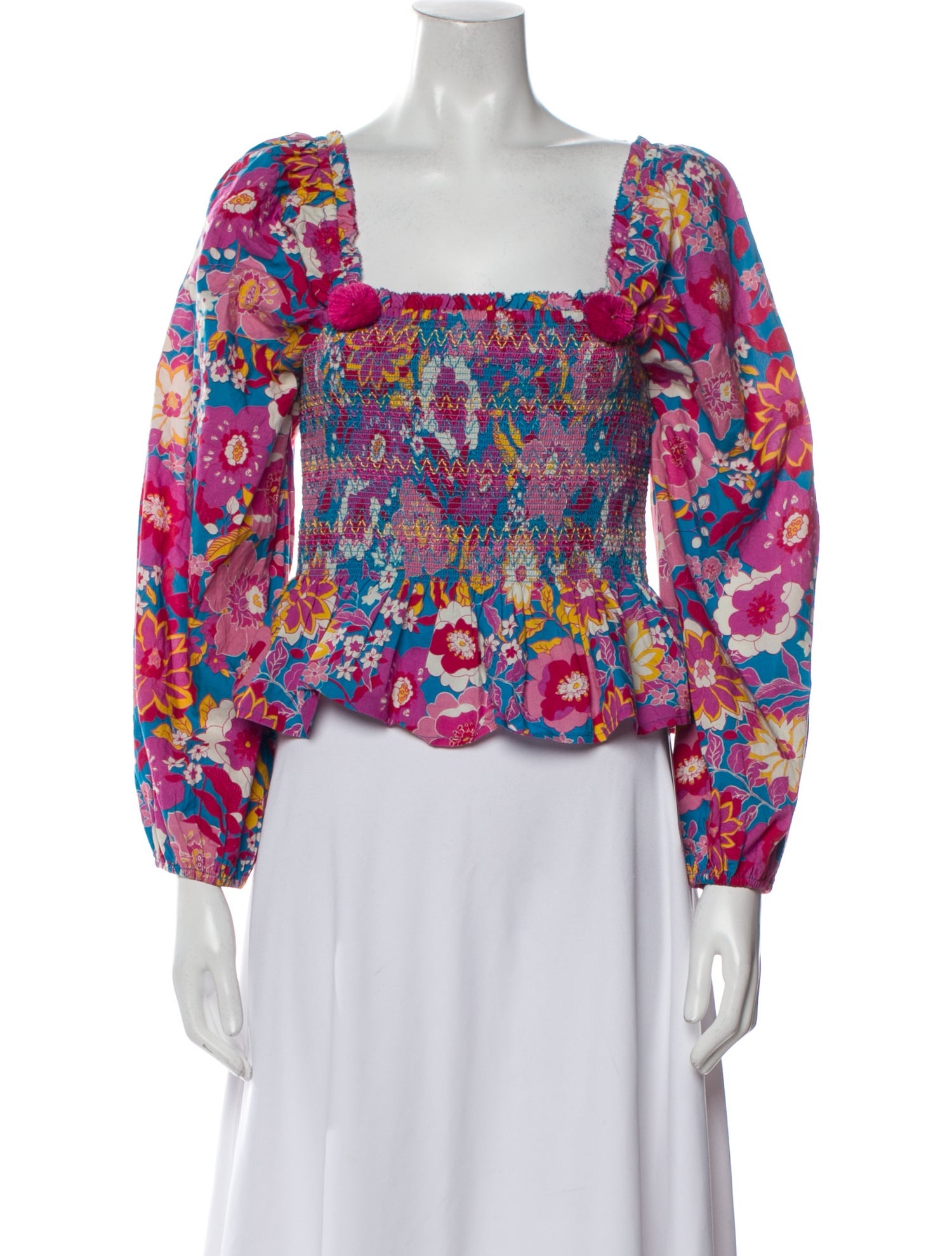 Figue Floral Print Square Neckline Blouse