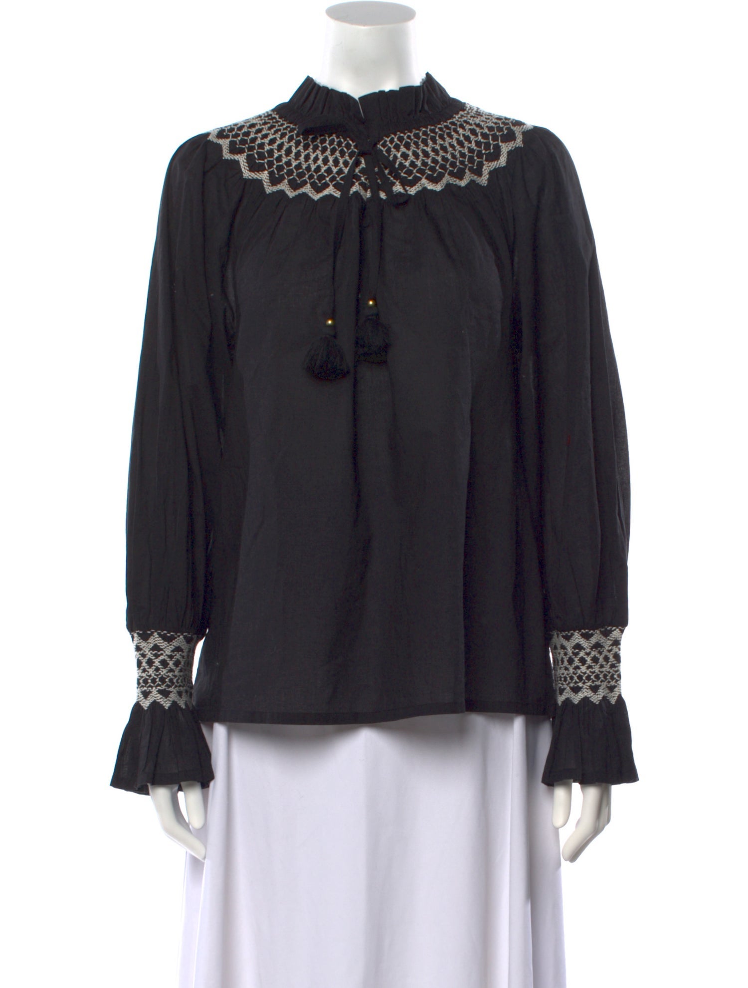 Figue Mock Neck Long Sleeve Blouse