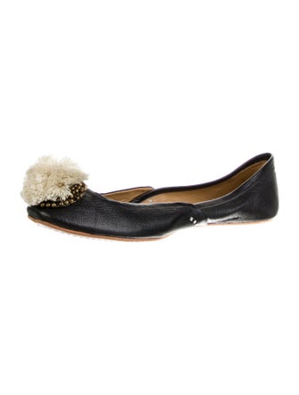 Figue Leather Whipstitch Trim Ballet Flats