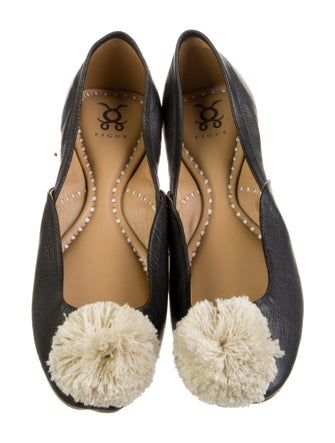 Figue Leather Whipstitch Trim Ballet Flats