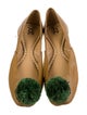 Figue Leather Pom-Pom Embellishments Ballet Flats