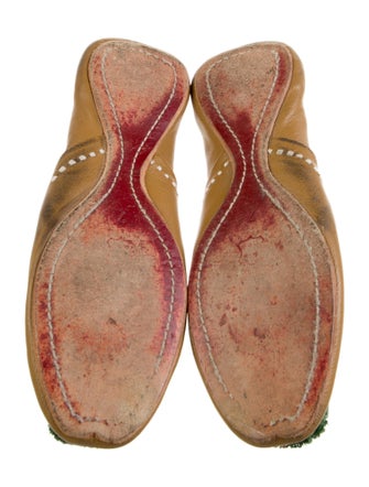 Figue Leather Pom-Pom Embellishments Ballet Flats