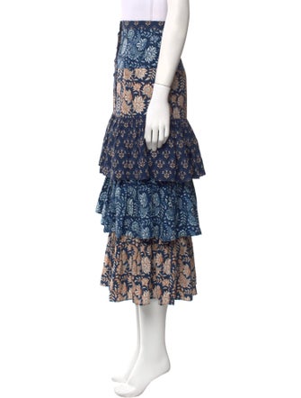 Figue Floral Print Midi Length Skirt