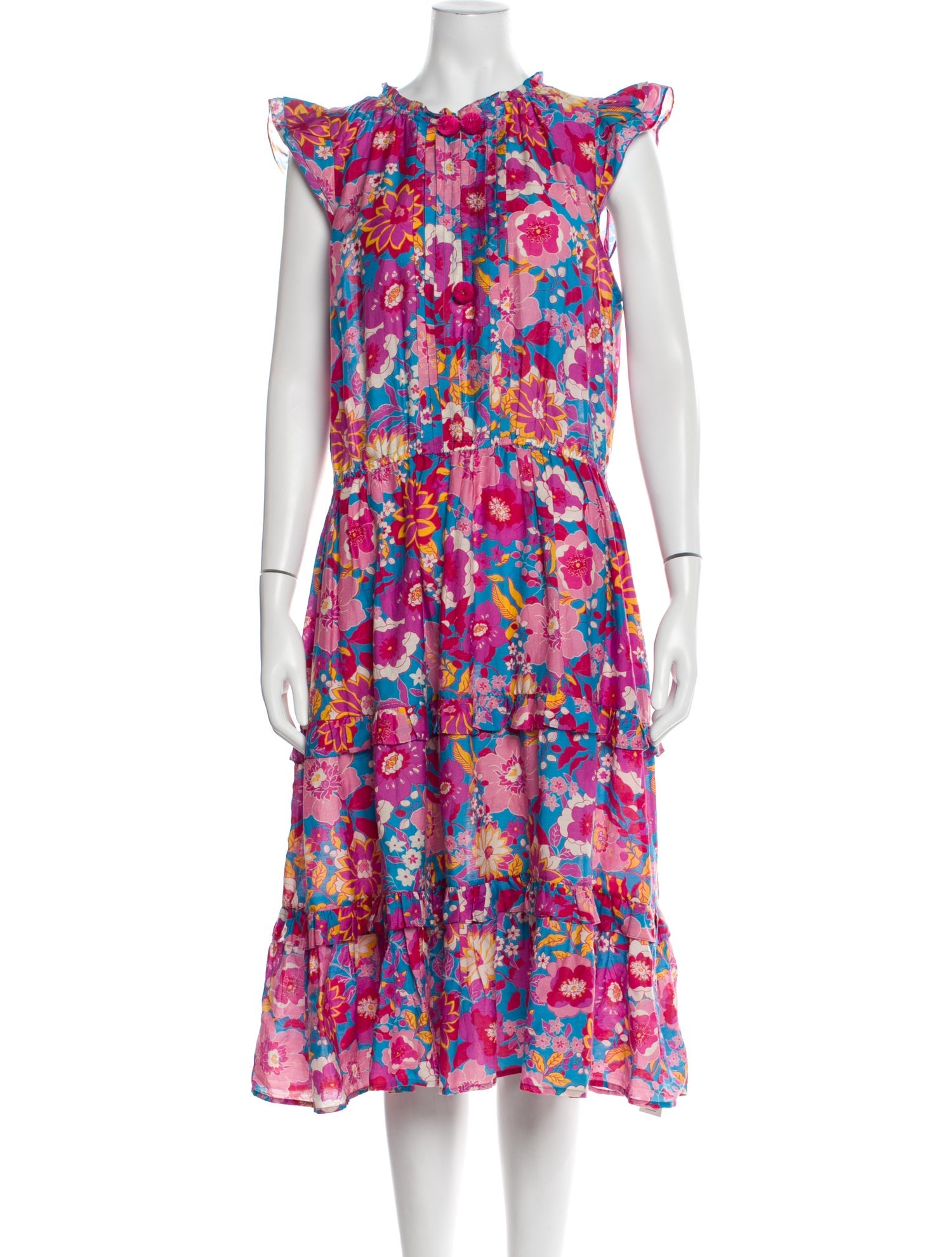Figue Floral Print Midi Length Dress