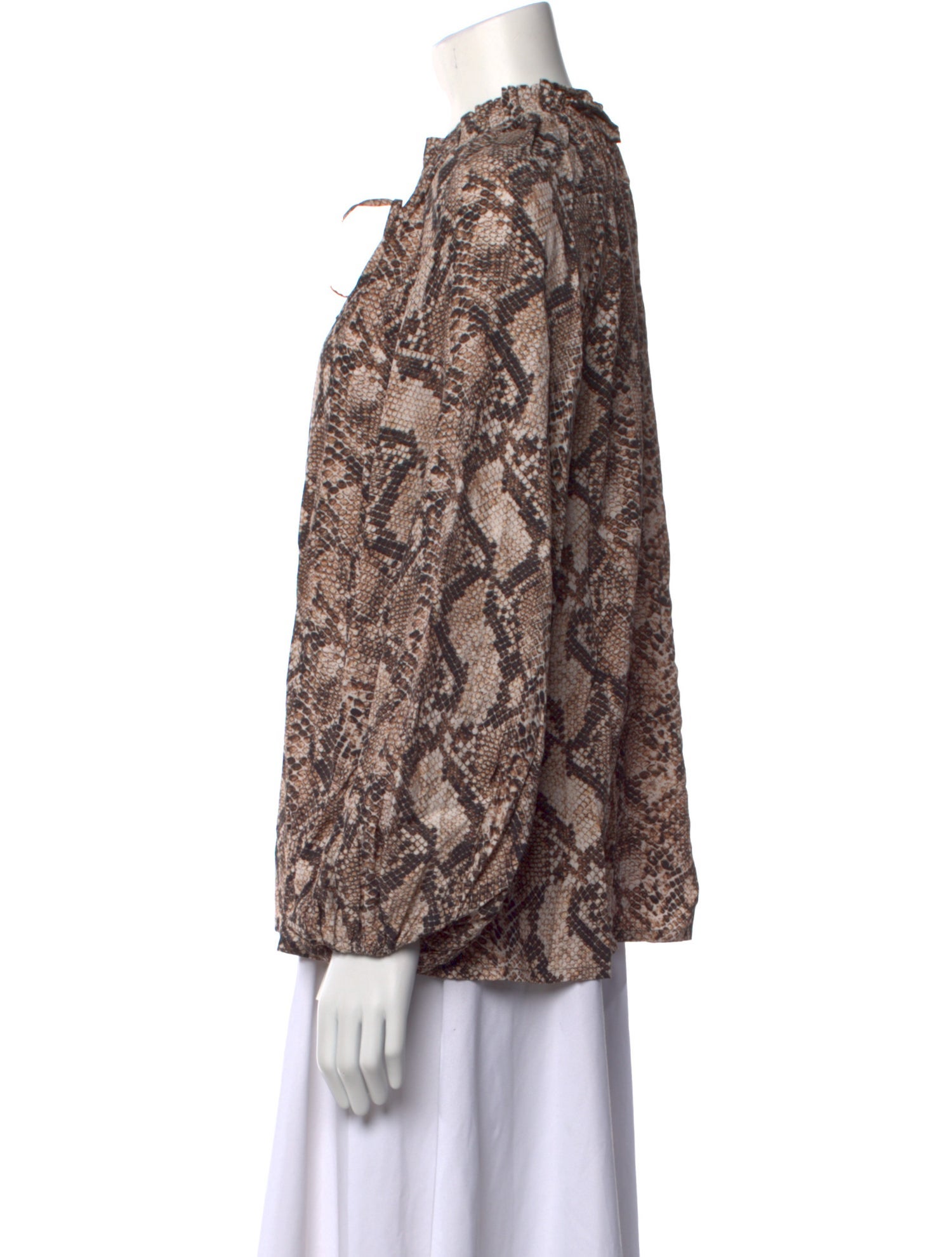 Figue Animal Print Mock Neck Blouse