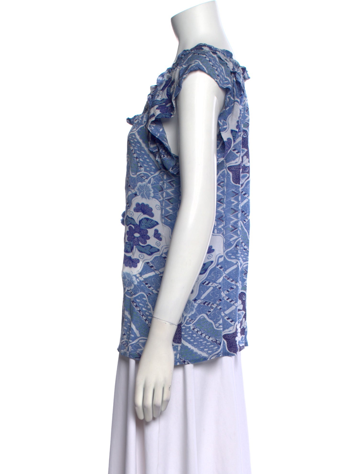 Figue Floral Print Square Neckline Blouse