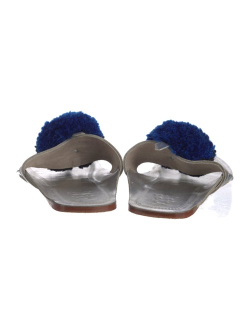 Figue Leather Pom-Pom Embellishments Slides