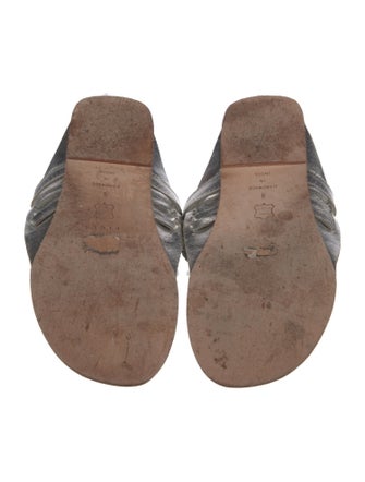 Figue Leather Pom-Pom Embellishments Slides