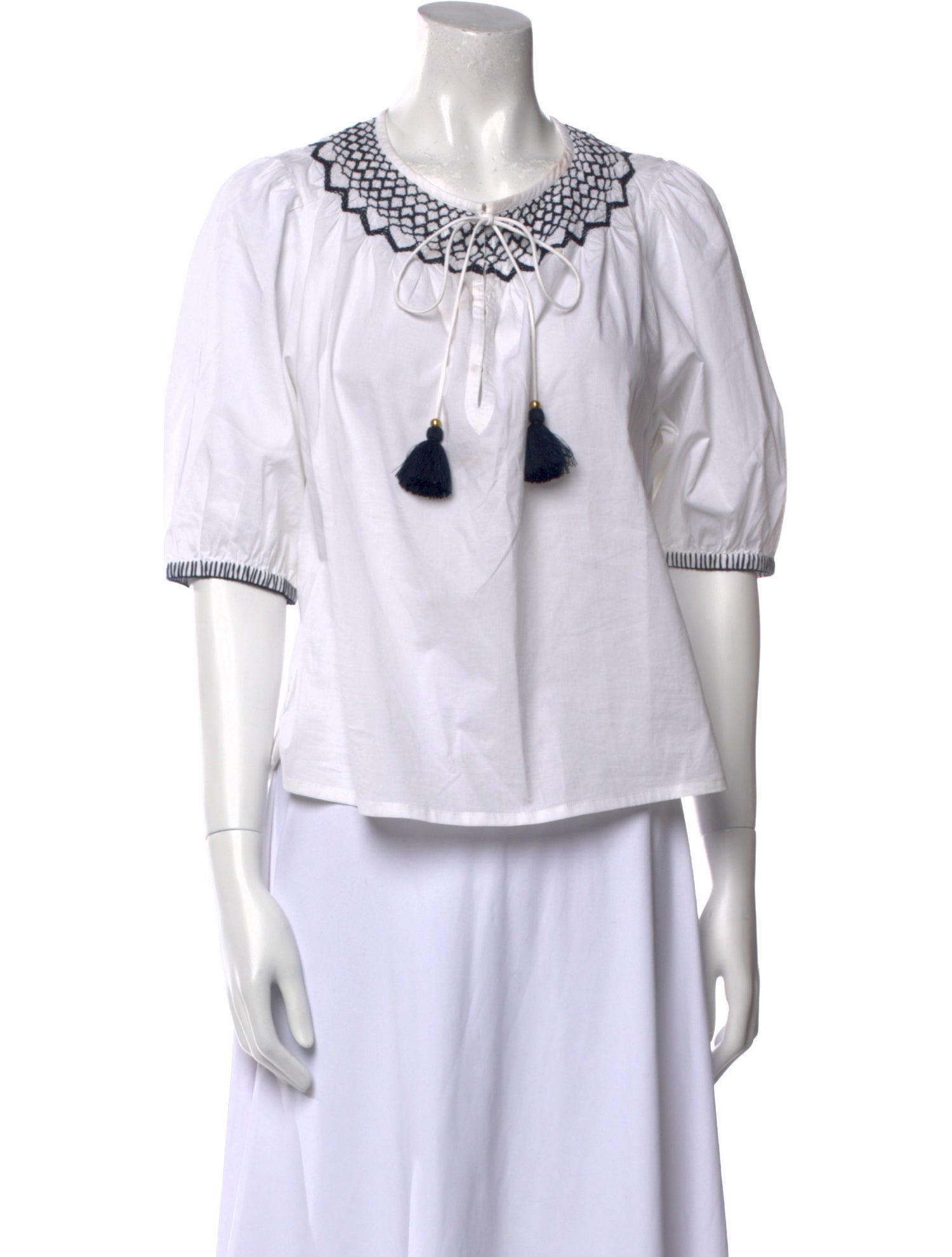 Figue Crew Neck Three-Quarter Sleeve Blouse