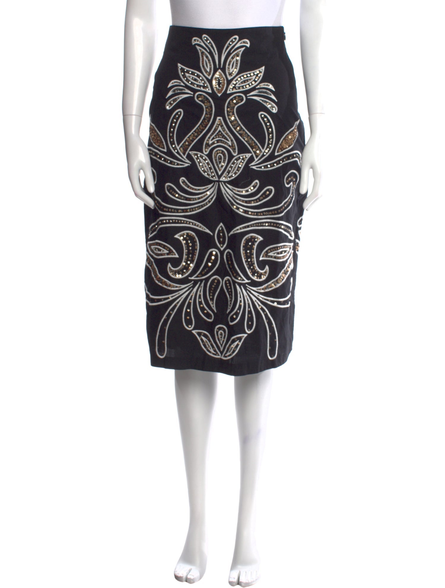 Figue Paisley Print Knee-Length Skirt