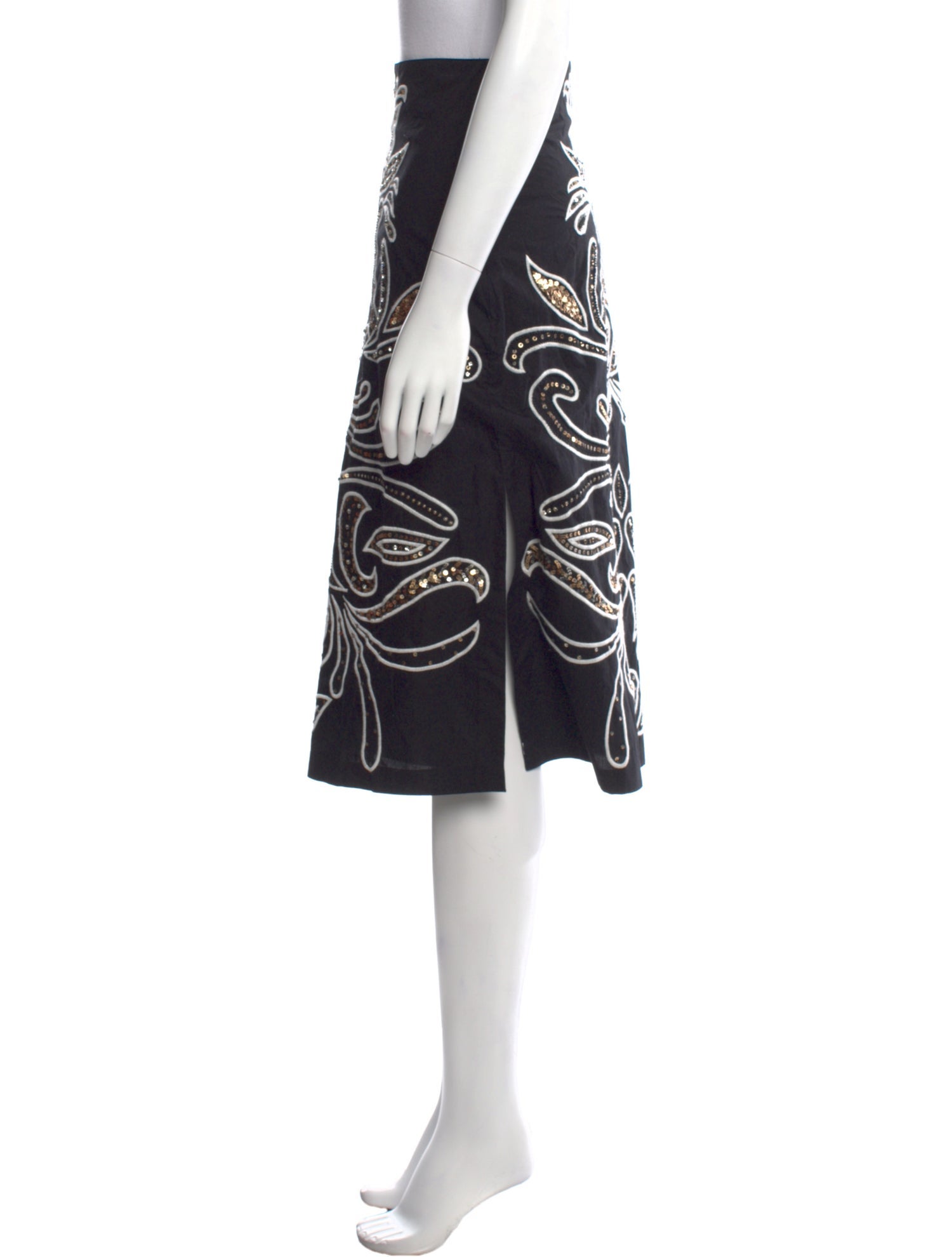 Figue Paisley Print Knee-Length Skirt