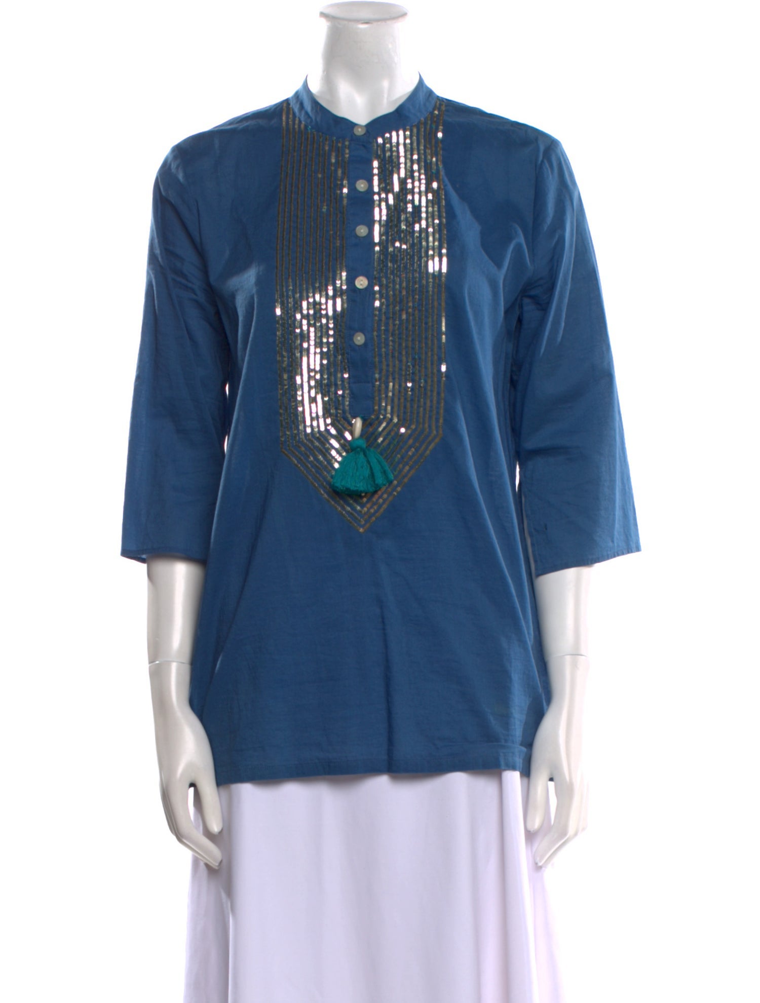 Figue Crew Neck Three-Quarter Sleeve Top