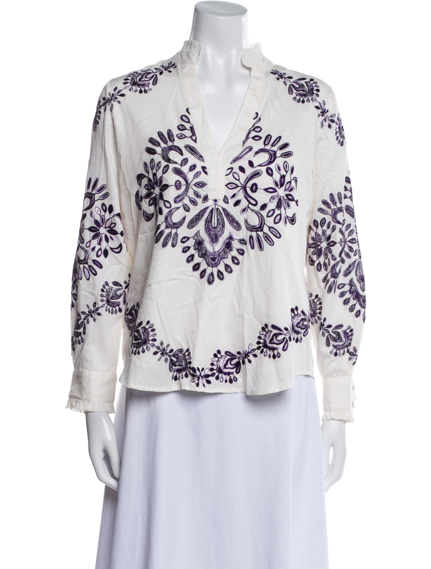 Figue Floral Print V-Neck Blouse