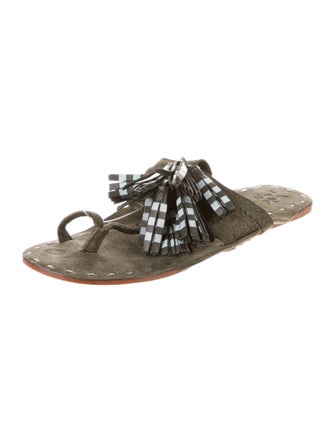 Figue Suede Printed Slides