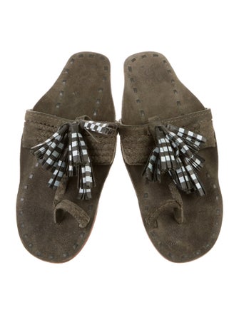 Figue Suede Printed Slides