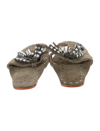 Figue Suede Printed Slides