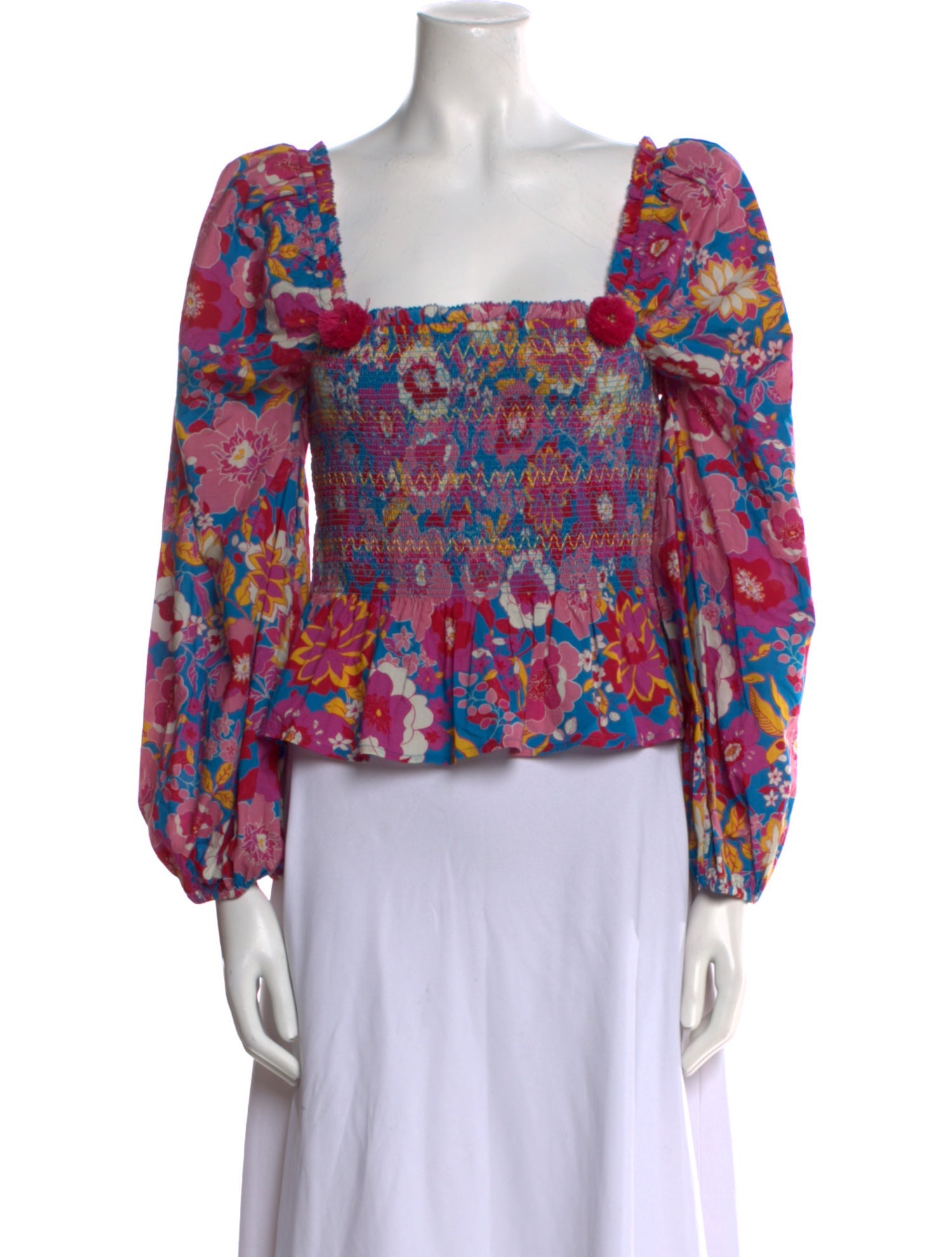 Figue Floral Print Square Neckline Blouse