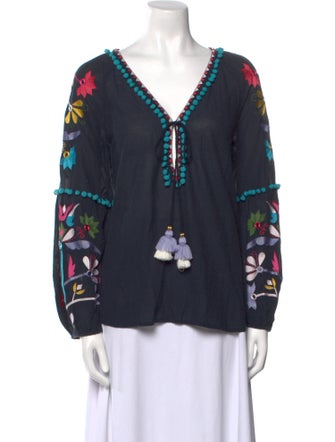 Figue Printed V-Neck Blouse