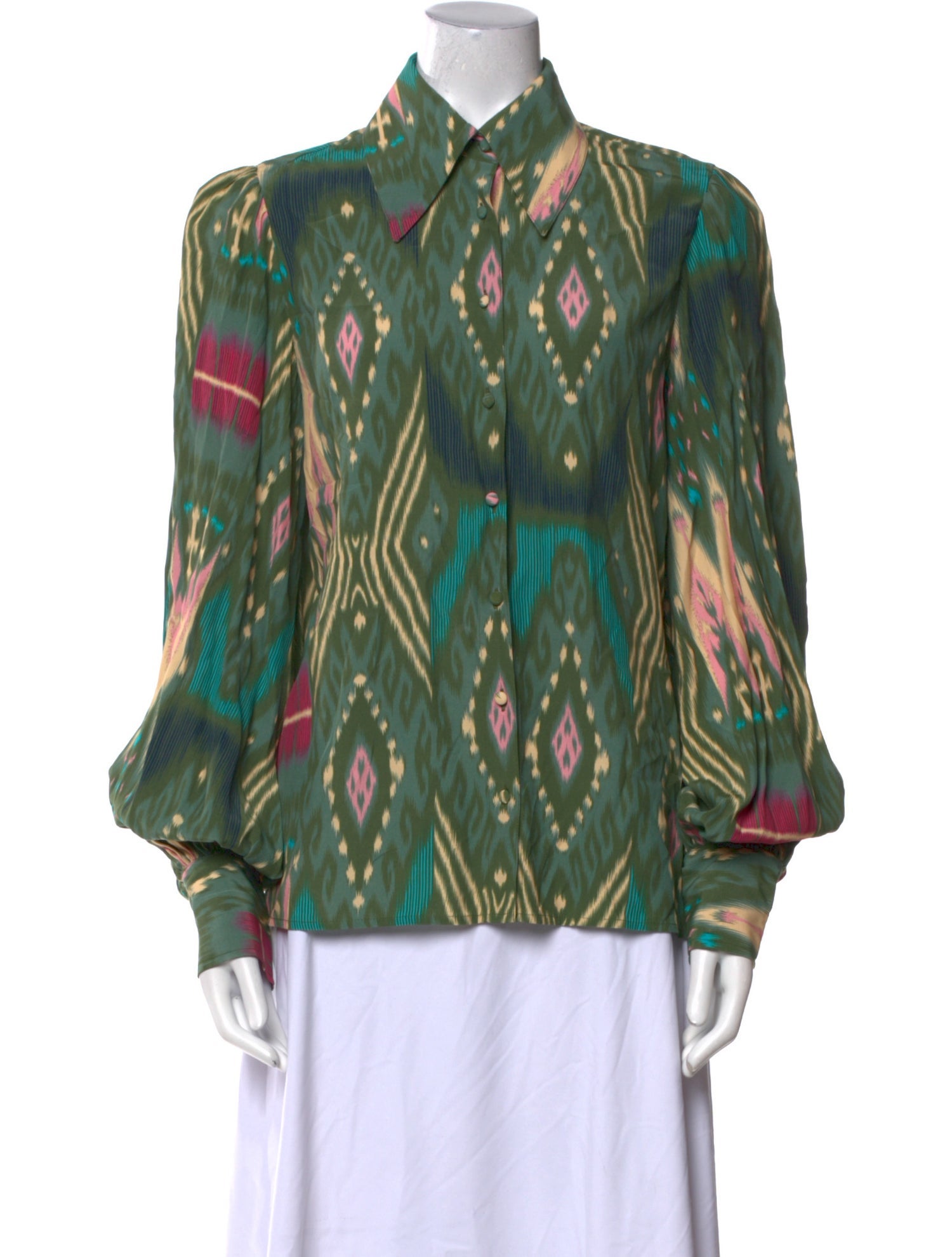 Figue Printed Long Sleeve Button-Up Top