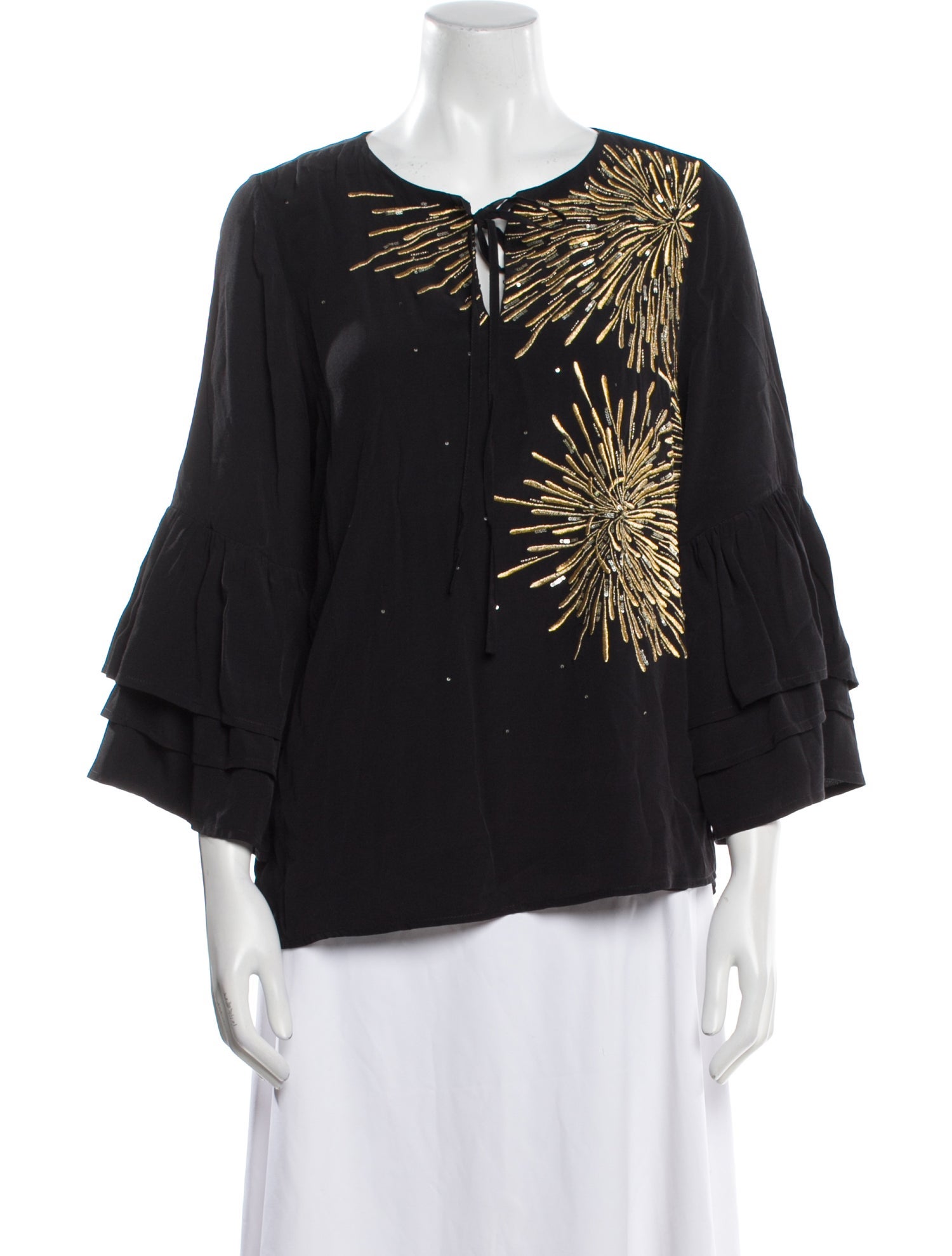 Figue V-Neck Three-Quarter Sleeve Blouse