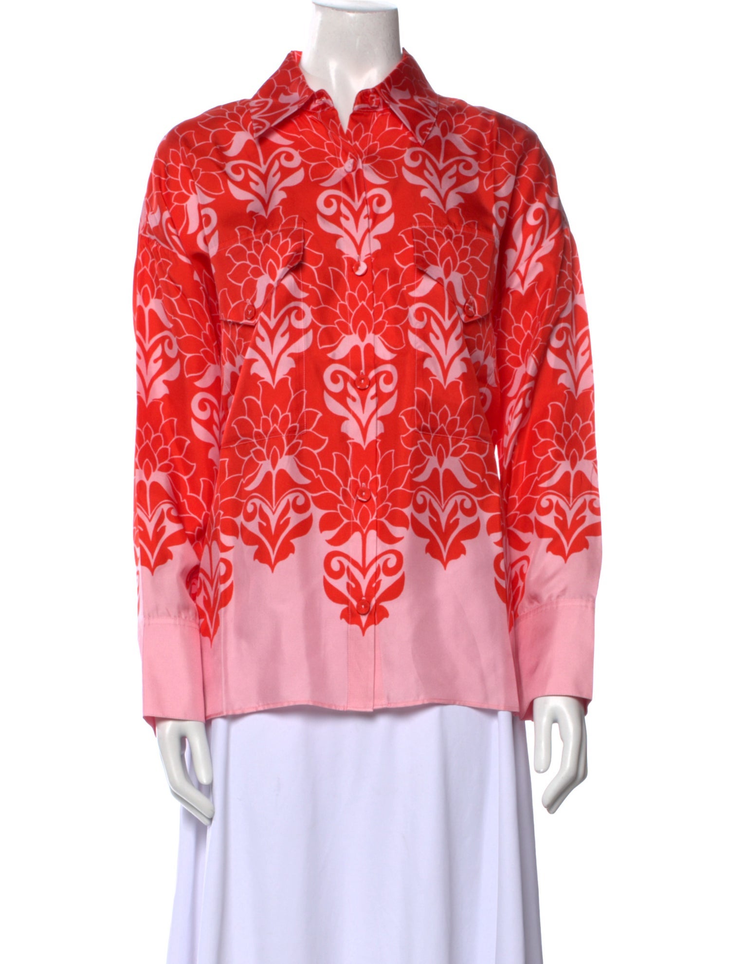 Figue Silk Printed Button-Up Top w/ Tags