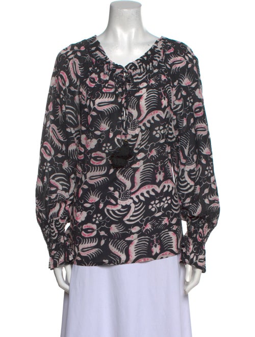 Figue Printed V-Neck Blouse